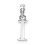 10K White Gold Polished I Block Initial Charm