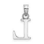 10K White Gold Polished L Block Initial Charm - Image 4