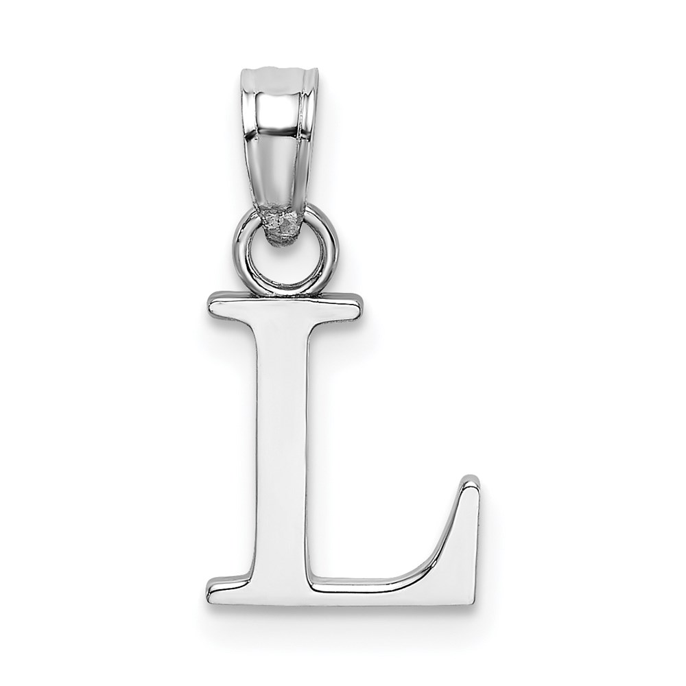10K6423WL.jpg 10K White Gold Polished L Block Initial Charm - Image 1