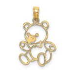 10K Cut Out Teddy Bear Charm - Image 4