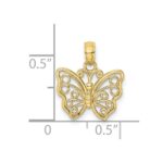 10K Cut-Out Small Butterfly Charm - Image 3