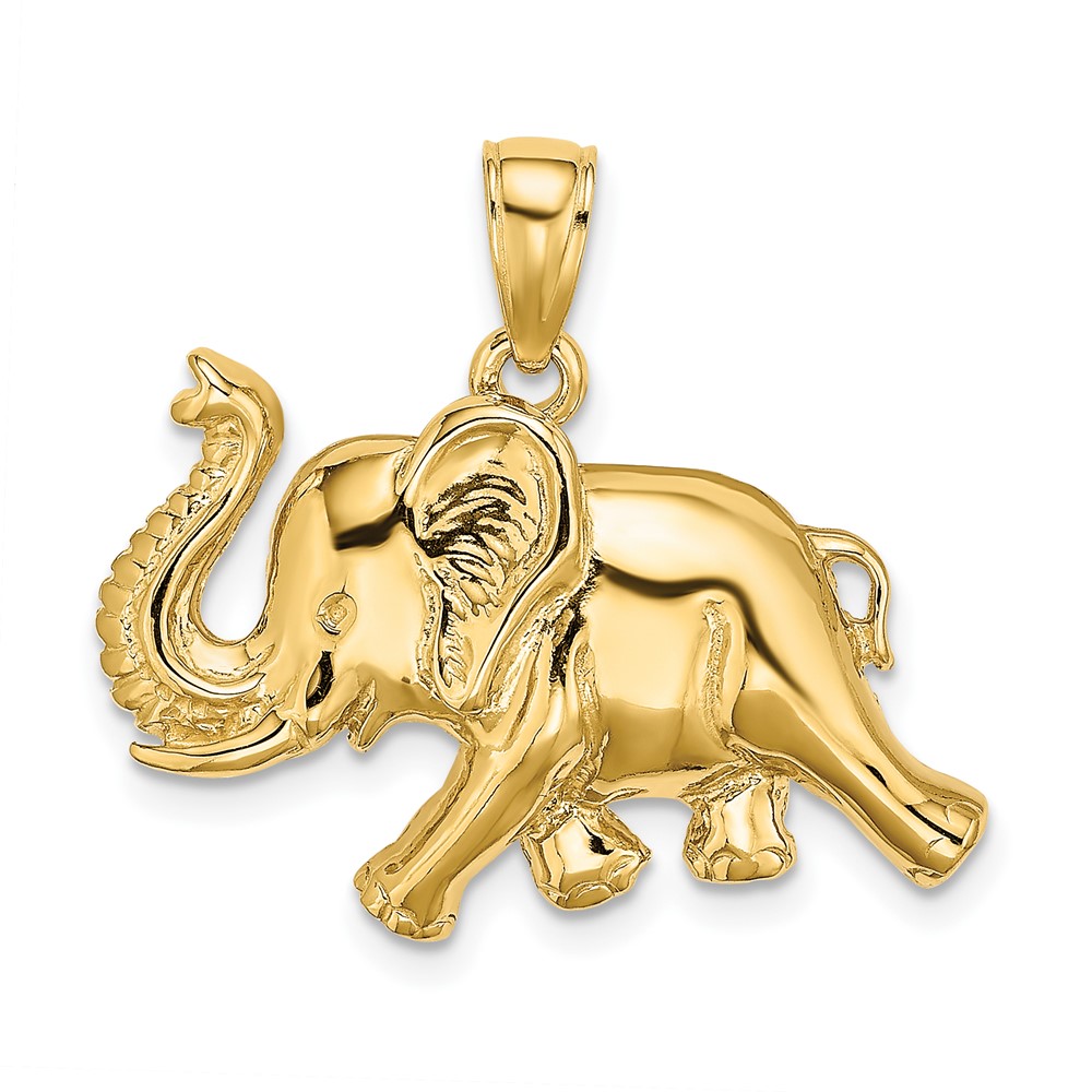 10K6458.jpg 10K 2-D Elephant Running w/ Raised Trunk Charm - Image 1