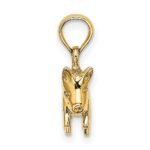 10k 3-D Polished Pig with Curly Tail Charm - Image 2