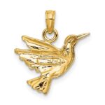 10K Engraved Hummingbird Charm - Image 4