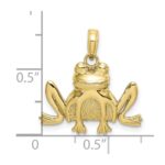 10K Textured Sitting Frog Charm - Image 3