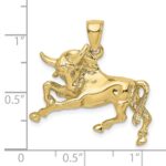 10K Polished Raging Bull with Horns Charm - Image 3