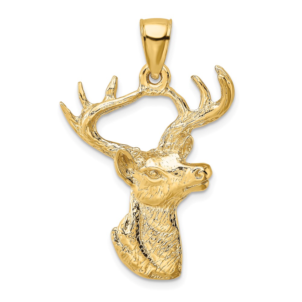 10K6494.jpg 10k Deer Head Profile Charm - Image 1