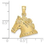 10K Textured Horse Head Charm - Image 3