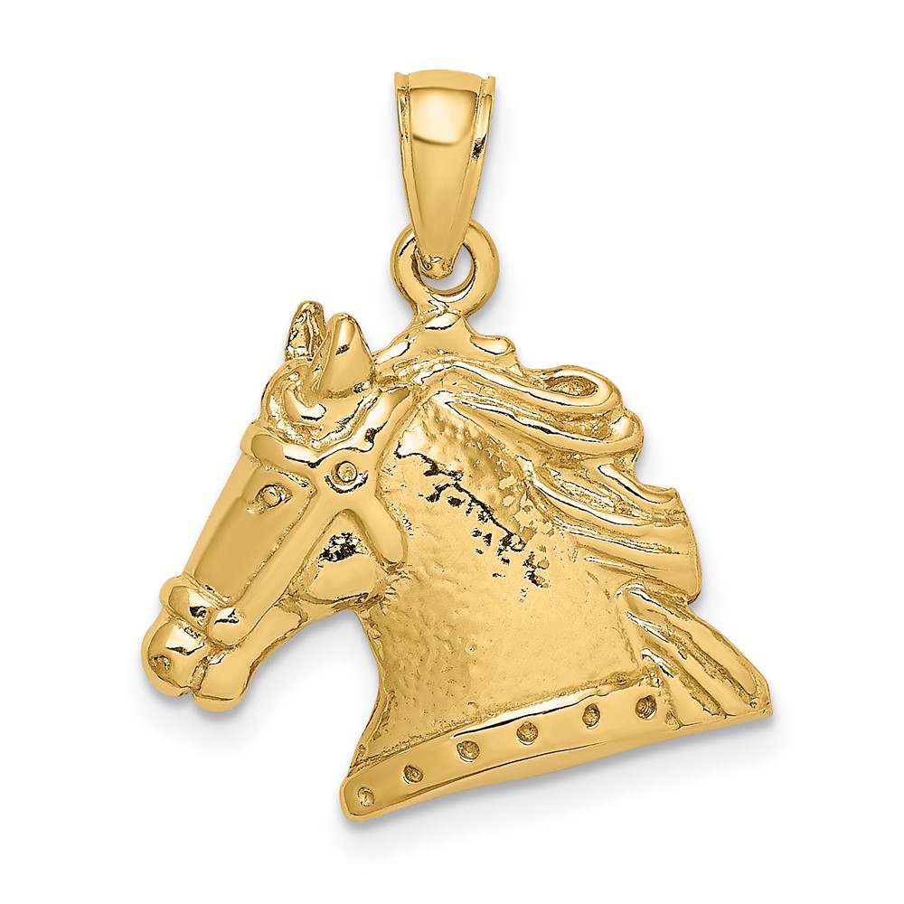 10K6496.jpg 10K Textured Horse Head Charm - Image 1