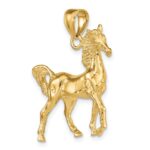 10K 3-D Polished Horse Charm - Image 5