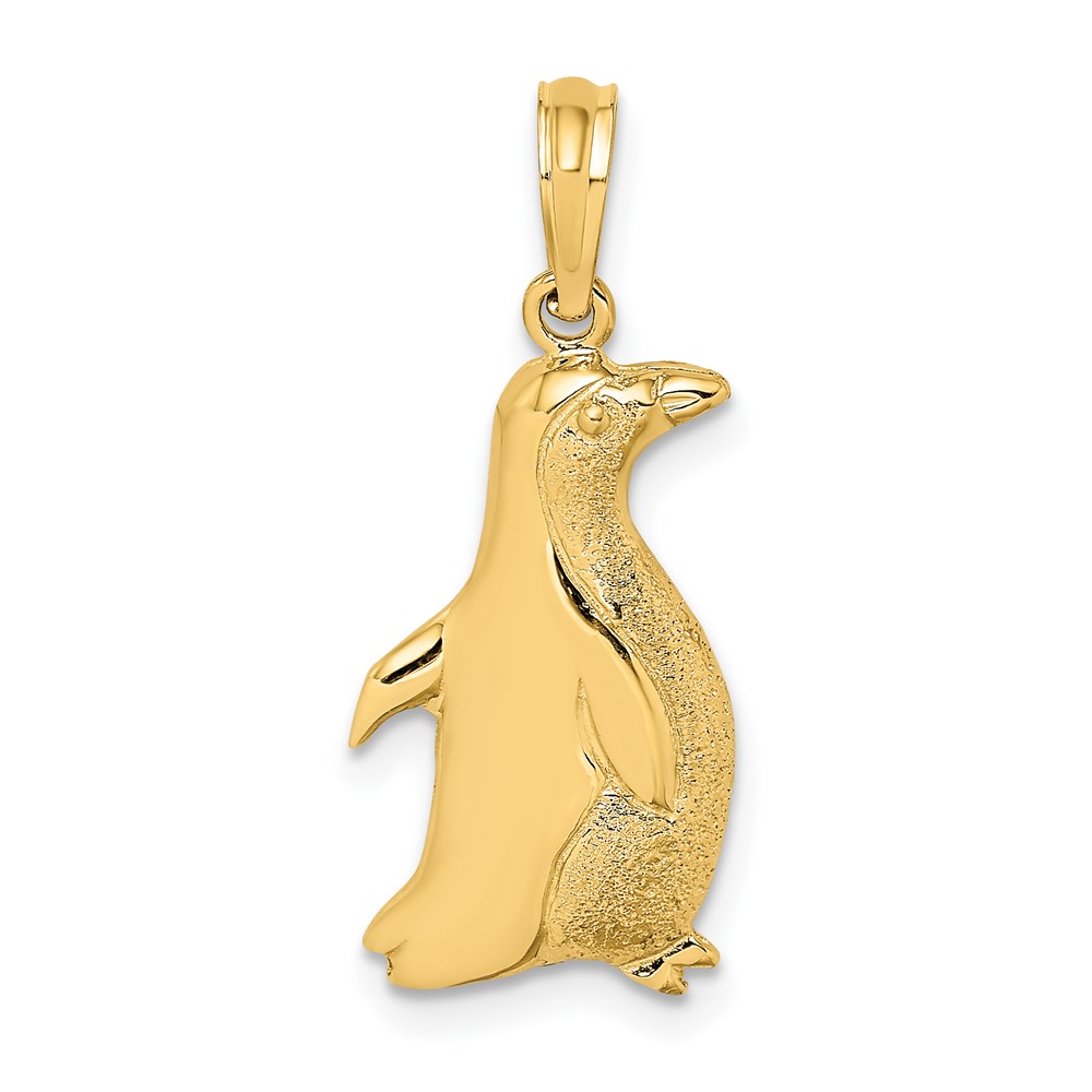 10K6509.jpg 10K 2-D Polished and Engraved Penguin Charm - Image 1