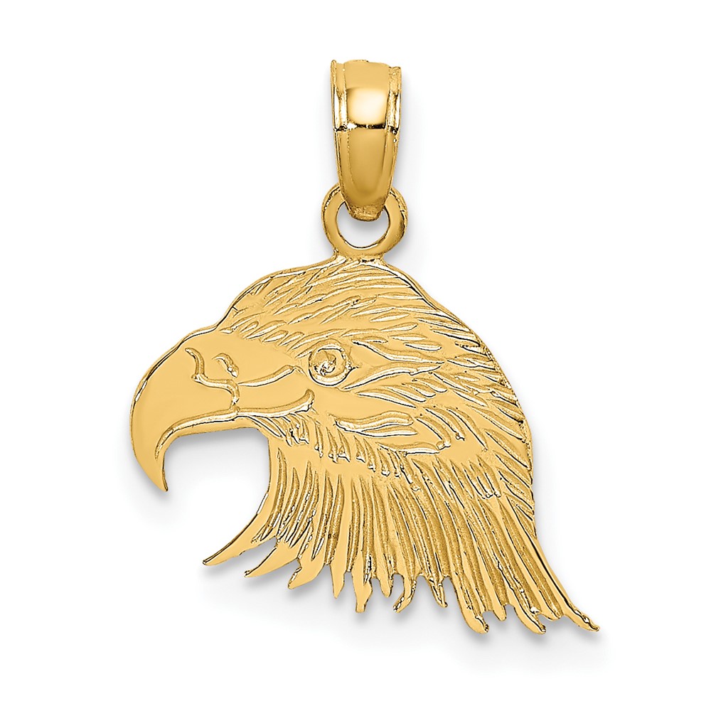 10K6513.jpg 10K Engraved Flat Eagle Head Charm - Image 1