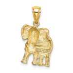 10K 2-D Elephant w/ Raised Trunk Charm - Image 4