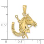 10K Horse Head w/ Shoe and Crop Charm - Image 3