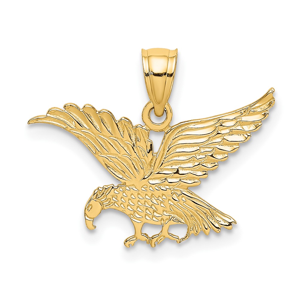 10K6575.jpg 10K Flat Engraved Eagle Charm - Image 1