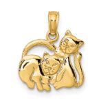 10K 3-D Polished Two Kittens Charm - Image 4