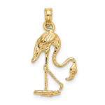 10K 3-D Textured Flamingo Charm - Image 4