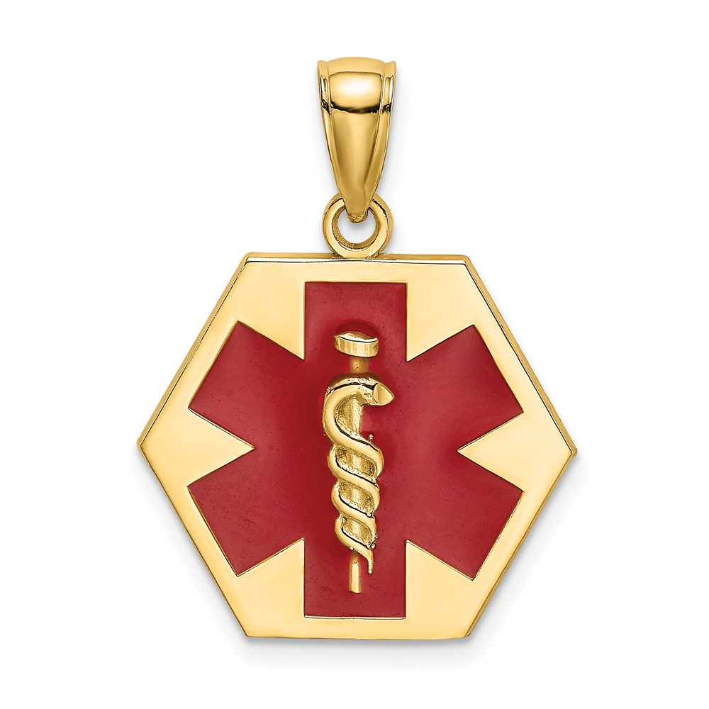 10K6732.jpg 10k Enameled Medical Disc Pendant - Image 1