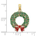 10K Enamel Christmas Wreath Charm - Image 3