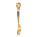 10K w/ Black Enamel 3-D Table Fork Charm - Image 5
