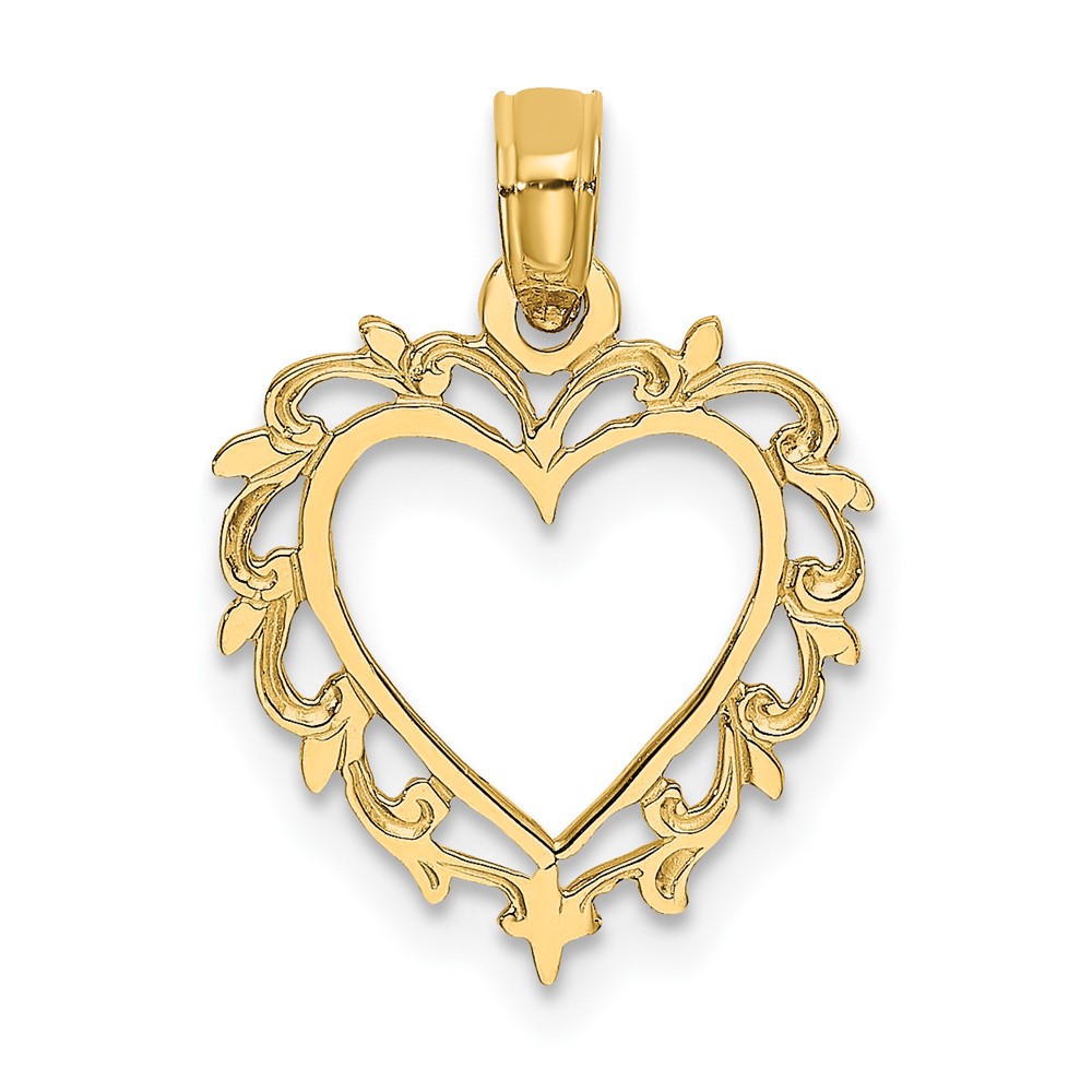 10K7099.jpg 10K Heart w/ Lace Trim Charm - Image 1