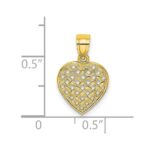 10K Cut-Out Textured Woven Heart Charm - Image 3