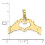 10K Hands Forming a Heart Charm - Image 3