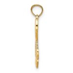 10K Polished Heart w/ Double Heart Beaded Tassle Charm - Image 2