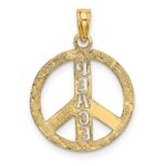 10K Flat Textured Peace Sign Charm - Image 4
