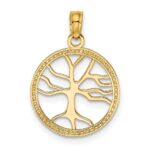 10K  Small Tree Of Life In Round Frame Charm - Image 4