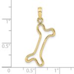 10K Cut-Out  Polished Dog Bone Charm - Image 3