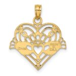 10K Polished and Beaded Claddagh In Heart Charm - Image 4