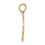 10K Polished Textured Round Claddagh Charm - Image 2