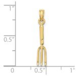 10K 3-D  Fork Garden Tool Charm - Image 3