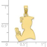 10k Polished Male Graduation Profile Charm - Image 5