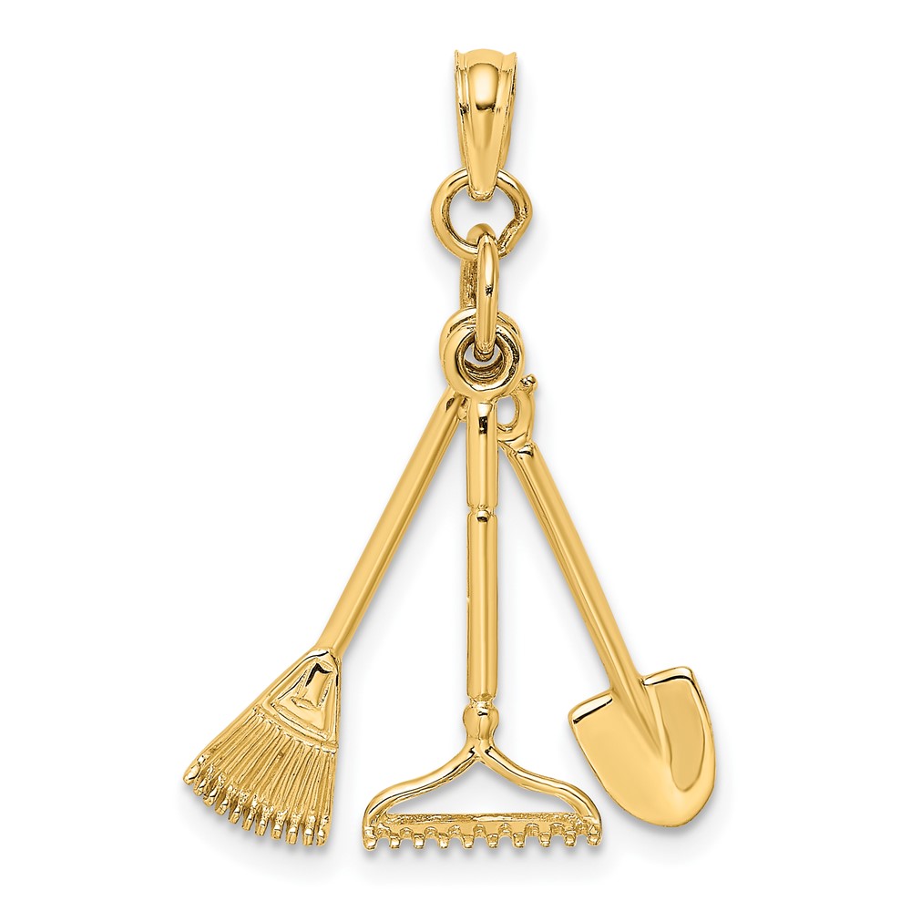 10K7351.jpg 10K 3-D Moveable Garden Tool Collection Charm - Image 1