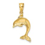 10K 2-D Polished Dolphin Jumping Charm - Image 4