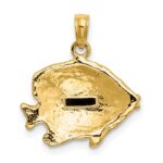 10K 2-D Polished Engraved Fish Charm - Image 4