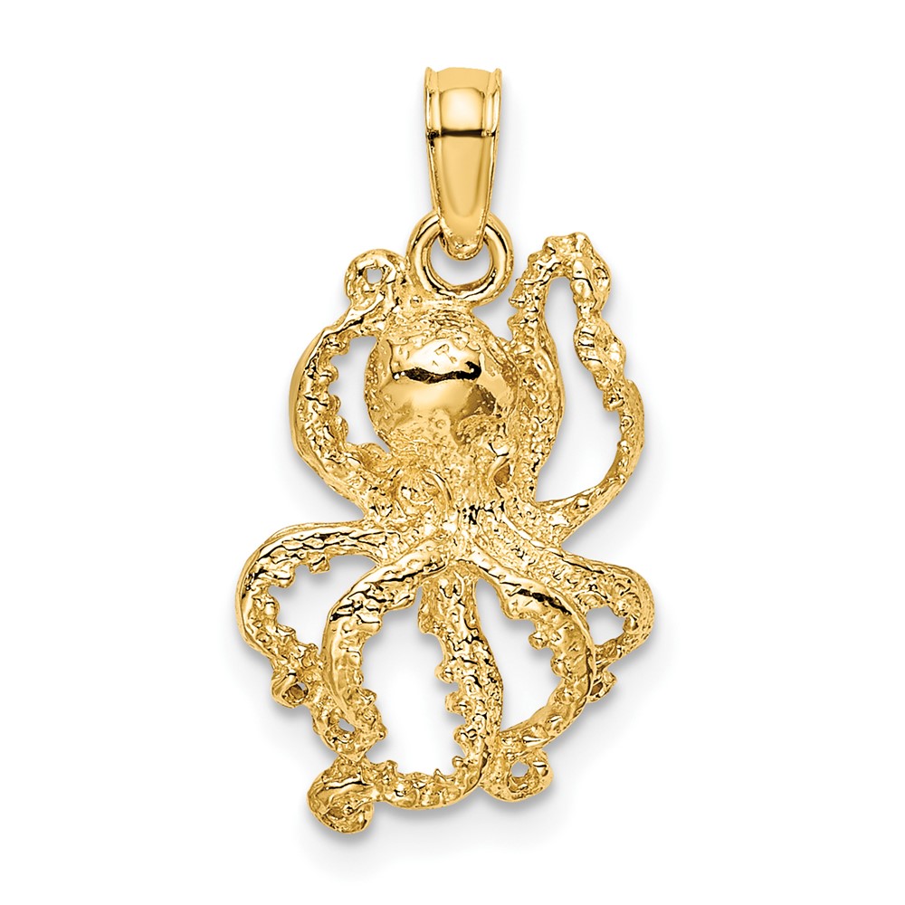 10K7428.jpg 10K 2-D Textured Octopus Charm - Image 1