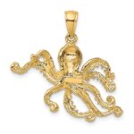 10K 2-D and Textured Octopus Charm - Image 4