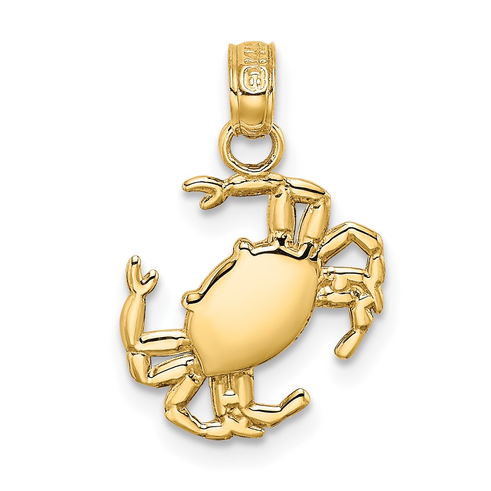 10K7445.jpg 10K 2-D Polished Crab Charm - Image 1
