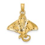 10K Textured Spotted Eagle Ray Charm - Image 4