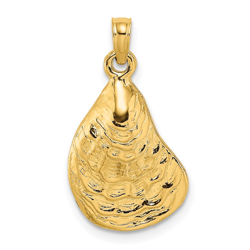 10K7533.jpg 10K 2-D Textured / Polished Oyster Shell Charm - Image 1