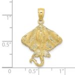 10K 2-D Stingray Charm - Image 3