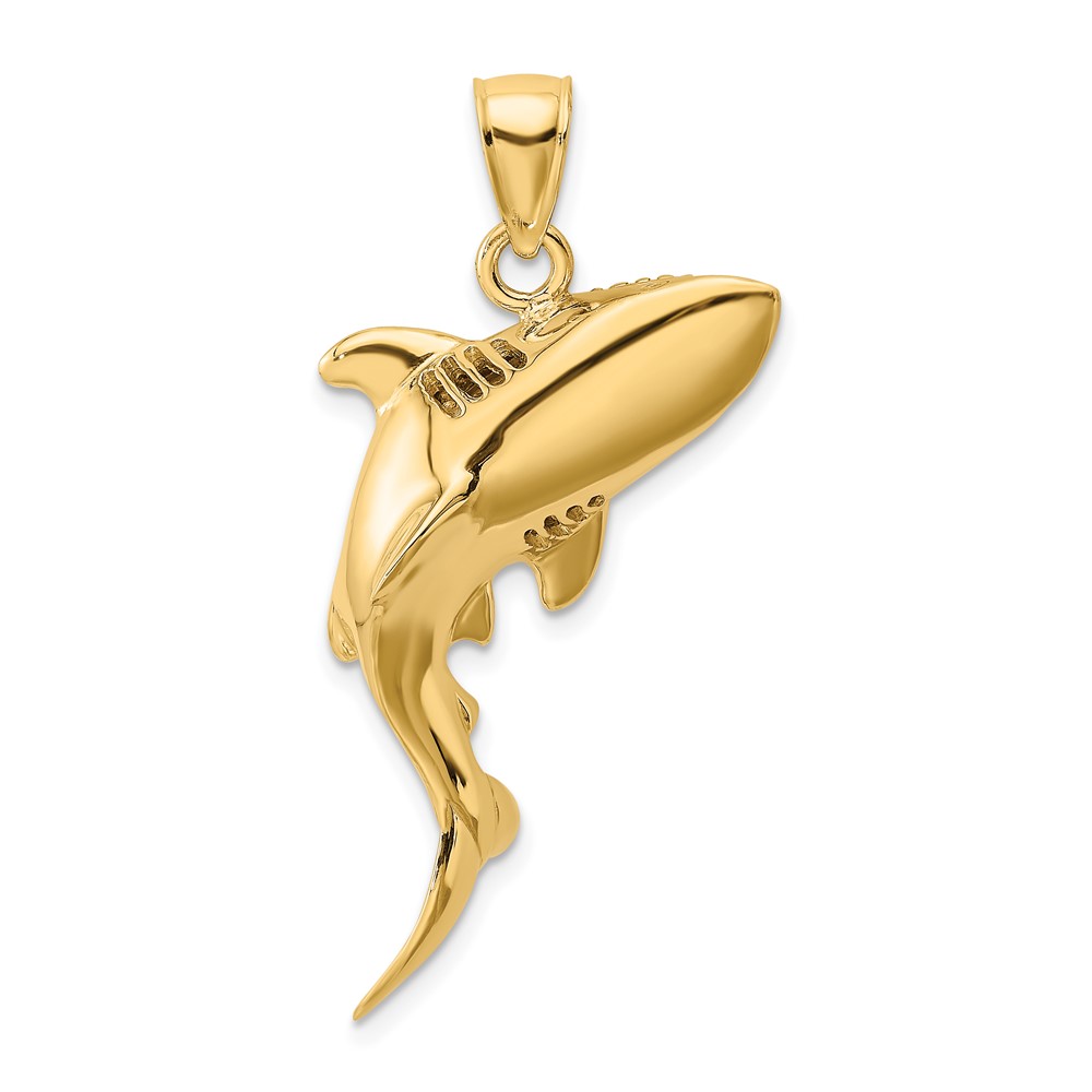 10K7549.jpg 10K 3-D Polished Shark Charm - Image 1