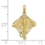 10K 2-D Stingray Charm - Image 3