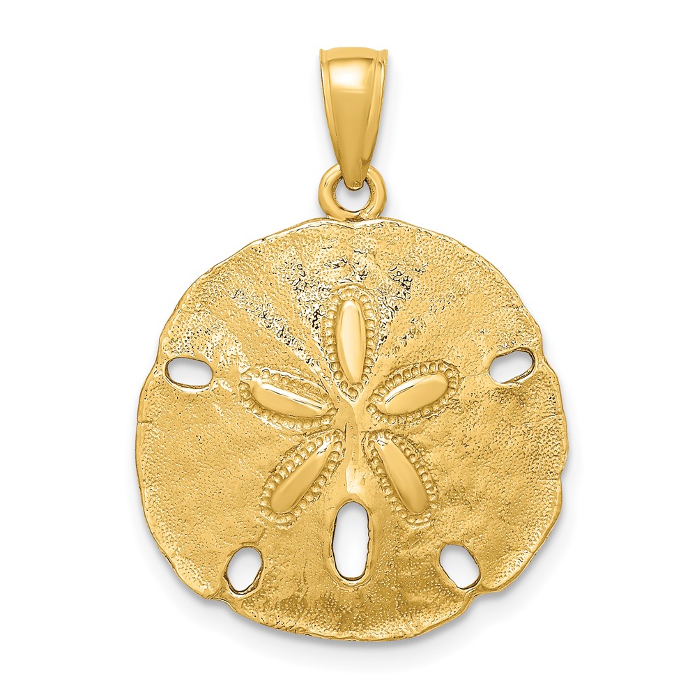 10K7637.jpg 10K Polished Sand Dollar Charm - Image 1