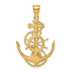 10K 2-D Anchor and Wheel Charm