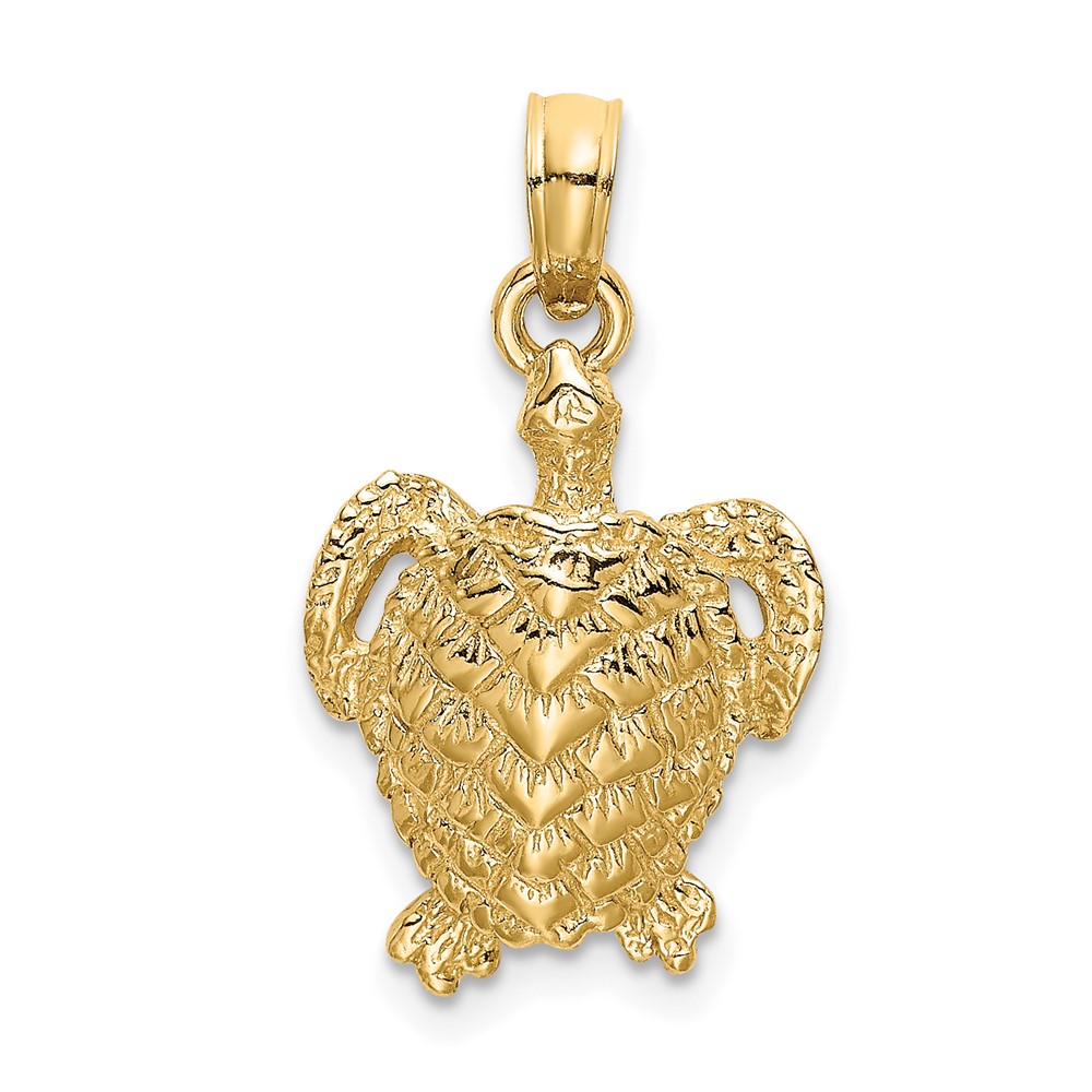 10K7645.jpg 10K Textured Sea Turtle Charm - Image 1