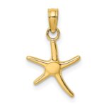 10k Polished Mini Dancing Starfish w/ Bail Charm